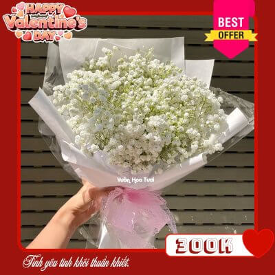 Hoa Valentine Bó Hoa Baby Tình Yêu Tinh Khôi