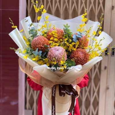 Bó Hoa Cúc Mẫu Đơn Tặng Sếp Nam Ấn Tượng Bó Hoa Cúc Mẫu Đơn Tặng Sếp