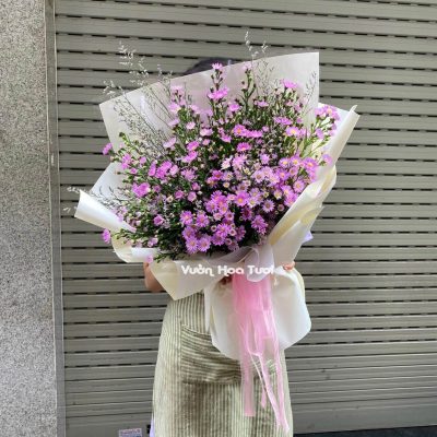 Bó Hoa Thạch Thảo Tím Trung