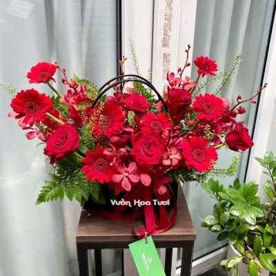 Giỏ hoa khai trương Hồng Đỏ Hồng Phát Mokara Giỏ hoa khai trương Hồng Đỏ Hồng Phát 1